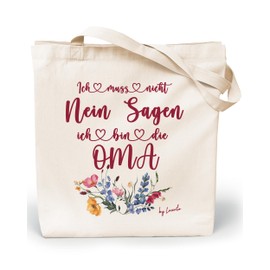 Loxato Gift Grandma - Best Grandma Bag - Best Grandma in the World Gifts - Grandma Bag 100% Cotton - Jute Bag Grandma Canvas Fabric 220 g/m² W 35 x H 42 x D 8 cm - Shopping Bag Grandma - Grandma Bag,