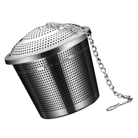 CAXUSD Stainless Steel Tea Strainer Ball Large Mesh Filter for Seasoning Hot Pot with Hook Chain Design for Easy Use