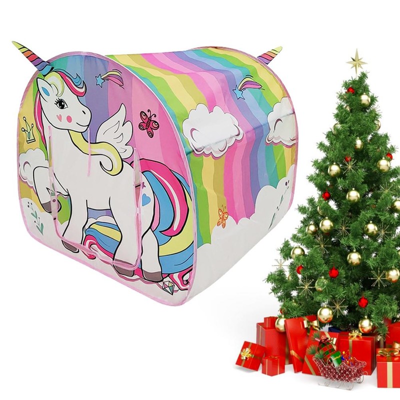Kids Play Tent Automatically Open Foldable Into Carrying Bag Cartoon
