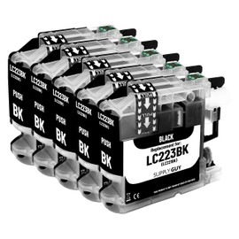 Supply Guy 5 Printer Cartridges Compatible with Brother LC223 LC-223XL LC-225 LC-227 Black with Chip and Level Indicator for MFC-J5320DW MFC-J5620DW MFC-J480DW DCP-J4120DW DCP-J562DW and More