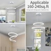 O'NEELDY Modern LED Chandeliers White Pendant Light Fixture 3 Ring