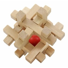 Ebros Gift Frank Lloyd Wright Mini Square Interlocking Textile Building Blocks 3" H Wooden Brain Exercise Intelligence Logic Mental Teaser Challenge Stress Reliever