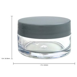 Beauticom 24 Pieces 20G/20ML Round Clear Jars with Gray Lids for Jams, Honey, Cooking Oils, Herbs and Spices - BPA Free