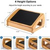 StrongTek Ergonomic Under Desk Footrest, 3 Adjustable Heights Wooden Office