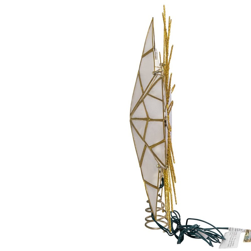 Kurt Adler 14" 7-Point Natural Capiz Star Lighted Treetop