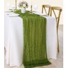 Socomi Cheesecloth Table Runner 14ft Gauze Boho Rustic Campsite Green