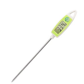 Food Digital Thermometer with LCD Display Stainless Steel Probe Cooking Temperature Meter for Home, Restaurant, Bakery(White & Green)