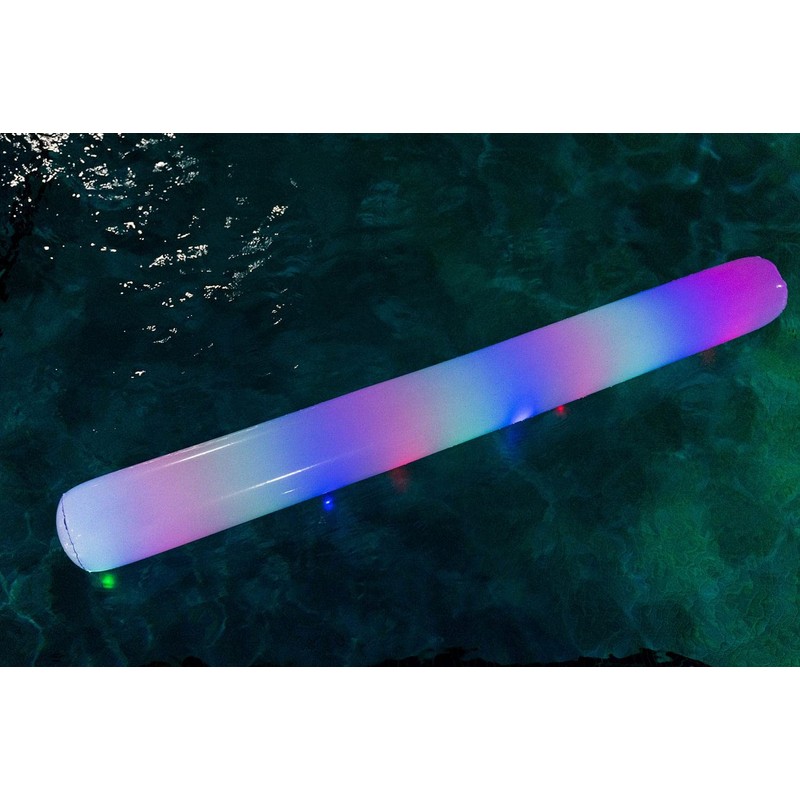 PoolCandy Inflatable Jumbo Swim Noodles (Illuminated LED Color Changing Swim