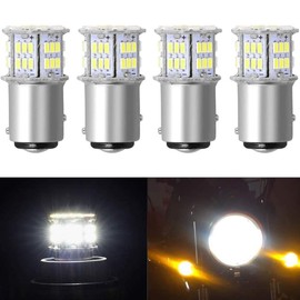 DOPHISALL AUTO 4-Pack Super Bright 6500K White Color Low Power 1157 2057 2357 7528 BAY15D LED Bulbs Replacement for Back Up Reverse Lights or Tail Brake Lights