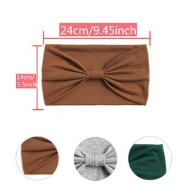 6Stück Stirnbänder für Frauen Breite verknotete Turban Bandana Boho Kopftücher Wraps Yoga Haarbänder Stoff elastische Stirnband Sport Laufen Kopftücher