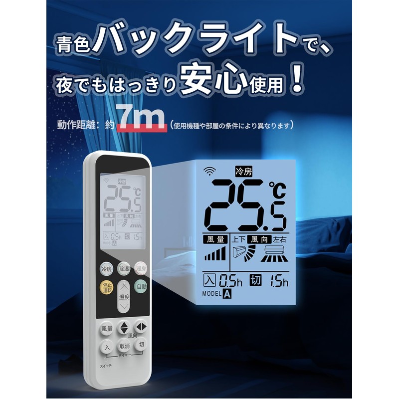 Mellbree Panasonic Air Conditioner Remote Control, No Settings Required, Backlight,