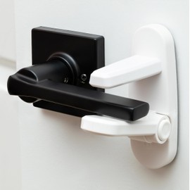Todays Kids Childproof Door Lever Lock (3 Pack) Easy Install Child Proof Door Lock, Secure 2 Button Design - ABS Material Door Locks for Kids Safety, One Hand Operation Child Safety Locks for Doors