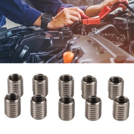 Tiiyee Thread Insert, Pack of 10, M10 x 1.5 mm, M12 x 1.75 mm, Stainless Steel Threaded Insert Screw, Reducing Nut for Automotive, Steam Turbines, Mechanical Devices