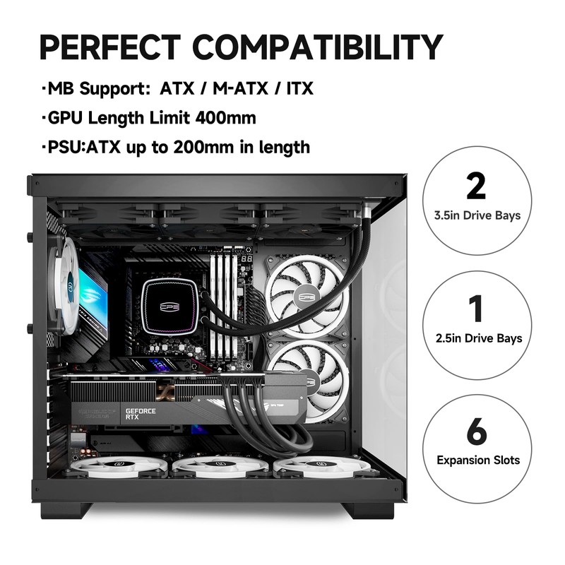PCCOOLER C3T500 ARGB PC Case Mid Tower Desktop Computer Gaming