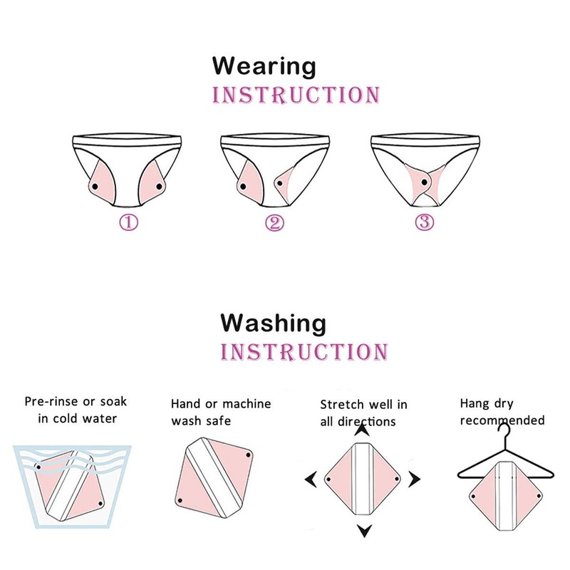 ZCOINS 4 Pieces Reusable Panty Liners Cloth Sanitary Pads Light