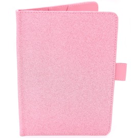 Notebook Covers Pink Glitter - A5 Format 15 x 20 cm - Flaps for Storing Documents