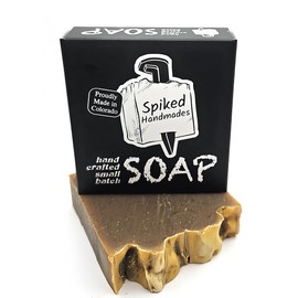 Spiked Handmades, Eros (Our Version) Scent, Made in Colorado, Handcrafted Tallow & Beer Cold Process Soap Bar, Natural Ingredients, Multi-Use for Body & Shaving, 1-5.25oz bar