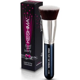 Large Flat Top Kabuki Foundation Makeup Brush by Keshima, 1.6" Top Diameter