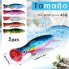 5 Señuelos Popper De 43g Kit Pesca Superficial Mar Playa