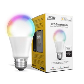 Feit Electric OM60/RGBW/HK 60 W equivalente a A19 cambiante, funciona con Apple HomeKit y control de voz Siri, no requiere concentrador, foco LED de 4.4 pulgadas de alto x 2.4 pulgadas de profundidad, multicolor RGBW