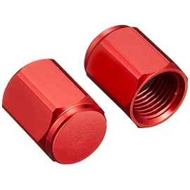 POSH FAITH Motorcycle Accessories Aluminum Colored Air Valve Cap, Hex Type, Red 000804-02