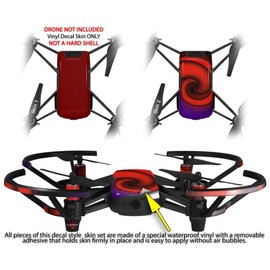 Skin Decal Wrap 2 Pack for DJI Ryze Tello Drone Solids Collection Red Dark Drone NOT Included
