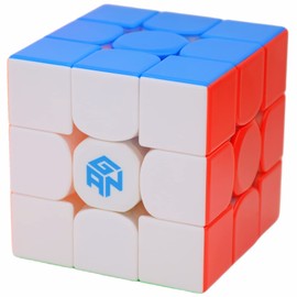 Bukefuno GAN 12 Maglev UV 3 x 3 rompecabezas magnético de velocidad de cubeta mágico GAN12 Maglev UV 3 x 3 cubeta sin pegatinas, cubeta mágico 3 x 3 gans cubos insignia (revestimiento UV brillante e