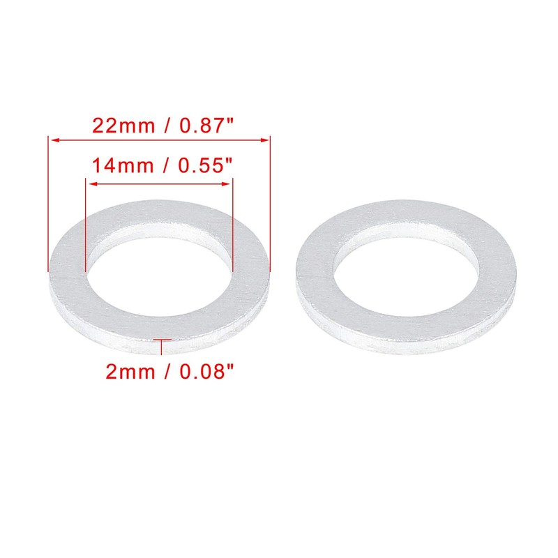 X AUTOHAUX 4pcs M14 Silver Tone Oil Drain Plug Gaskets