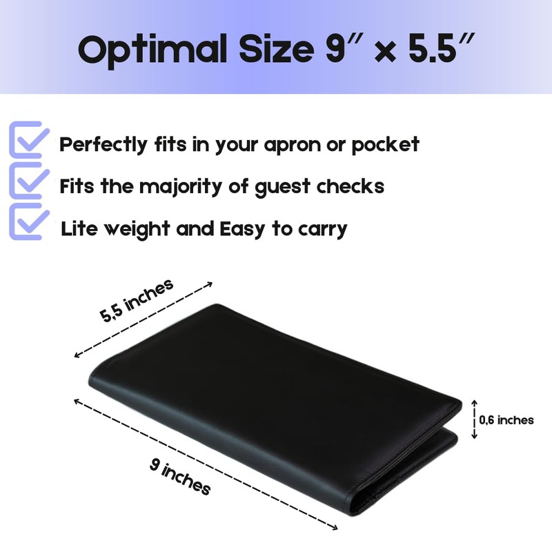 Server Book with Calculator, Expandable Server Books for Waitress, Waiter