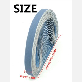 FEIHU 13 x 457 mm Zirconium Corundum Sanding Belts,Each 10 x Grain60/80/100/120/240/320 for Black and Decker Sanding Belts | Power File Belts | Belt Sander|Abrasive Belts（60Pcs）