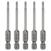 sourcing map 5pcs T9 Torx Head Screwdriver Bit 1/4" Hex