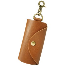 BlissLeather (Tochigi Leather Made in Japan) Luxury Genuine Leather Smart Key Case, 3 Layers, Canabira, KYY Zipper, Made in Japan, Braun
