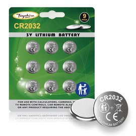Toyohira 9 Pack CR2032 Battery High Performance 3V Batteries Button Coin Cell 2032 Batteries for Airtag, Car Key Fobs, Cmos, Calculators, Watches Scales Remote Control
