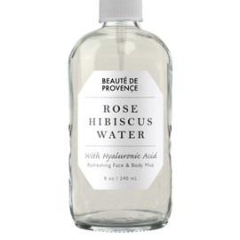 BEAUTE DE PROVENCE Rose Water Spray for Face & Body Refreshment with Moisturizing Hyaluronic Acid and Hibiscus water | Instant Hydration, Cooling, Calming & Conditioning (8 FL OZ)