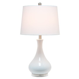 Elegant Designs LT3312-LTB Ceramic Genie Tear Drop Shaped Glossy Table Lamp, Light Blue