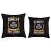 Dennehy Irish Legend Vintage Shamrock Family Name Throw Pillow