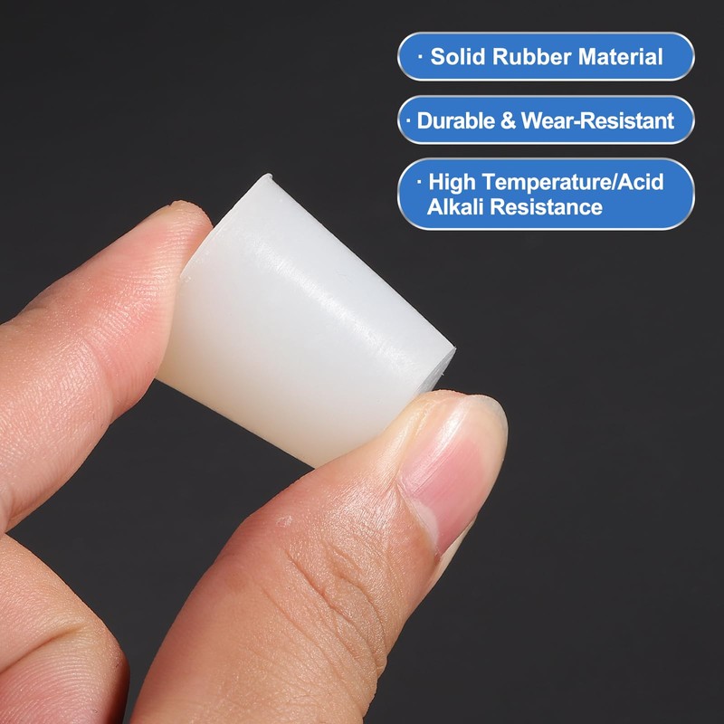 PATIKIL Tapered Shaped Solid Silicon Stopper, 7/8" Tube Rubber Stoppers
