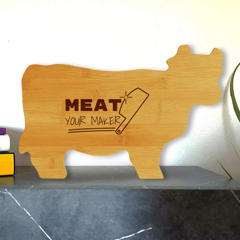 Signs ByLITA Meat Your Maker 14.75 x 9.75" Cow Shape