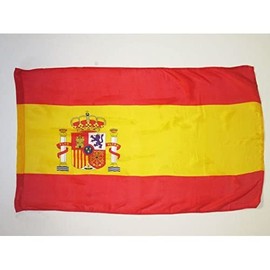 Spain Flag 5' x 8' for a pole - Spanish flags 150 x 250 cm - Banner 3x8 ft with hole - AZ FLAG
