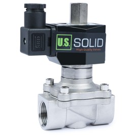 U.S. Solid 3/4 inch Solenoid Valve - Stainless Steel 110V AC Solenoid Valve, Normally Open, Viton Seal