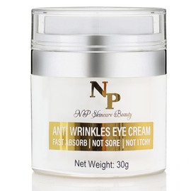 NP Skincare Beauty Anti-Wrinkles Eye Cream - Fast Absorbing, Natural Ingredients for Dark Circles, Puffy Eyes, and Wrinkle Reduction, 30 grams