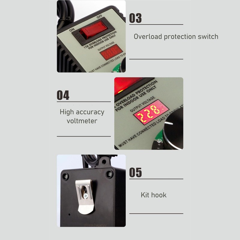 Router Speed Controller, Stepless Speed Regulation, Digital Display, 15A Overload