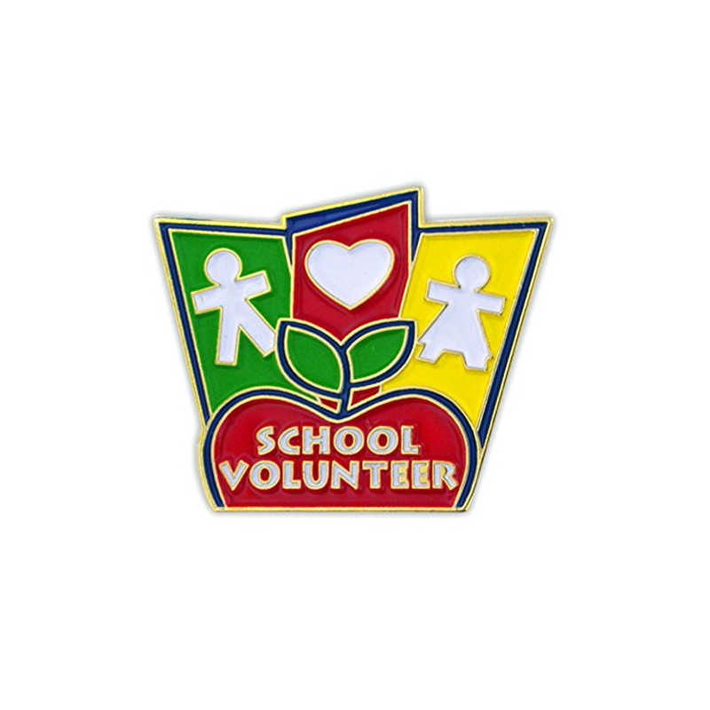 PinMart School Volunteer Enamel Lapel Pin - 25 Pack