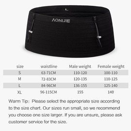 AONIJIE - Cinturón de correr con frasco suave de 250 ml para mujeres y hombres, ligero y antideslizante, color negro, se adapta a todos los tamaños de