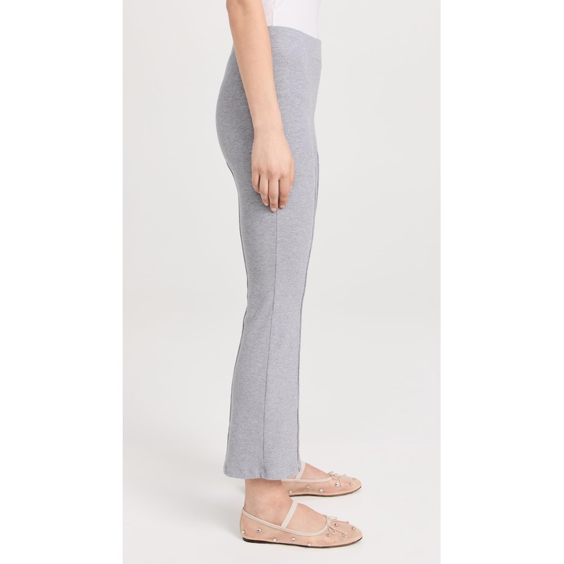 DONNI. Women's Rib Kick Flare Trousers, Heather Grey, XXL