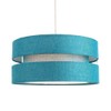 Contemporary Quality Teal Linen Fabric Triple Tier Ceiling Pendant Light