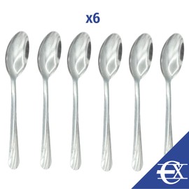 Set of 6 Tea Spoons, Set of Coffee Spoons, Silver-Coloured Steel Dessert Spoons, Set of Small Mocha Spoons, EUROXANTY Cutlery & Kitchen Utensils, 6 Pieces