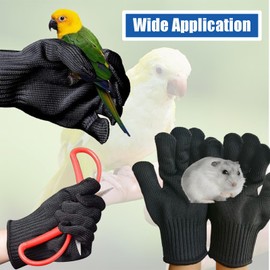 JEHANOIRY Bird Training Anti-Bite Gloves, 1 Pair Small Animal Handling Gloves, Parrot Chewing Protective Steel Wire Gloves for Squirrels Hamster Cockatiels Finch Macaw