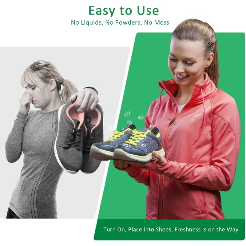 DUNGGLE Shoe Deodorizer Rechargeable Ozone Tech Eliminates Odors in All