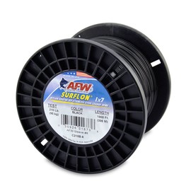 American Fishing Wire Surflon Nylon Coated 1x7 Stainless Steel Leader Wire, Black Color, 15 Pound Test, 300-Feet